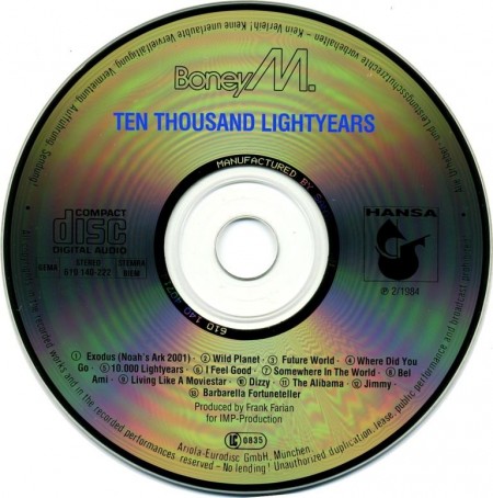 Boney M. - 10 000 Lightyears (1984) FLAC & MP3