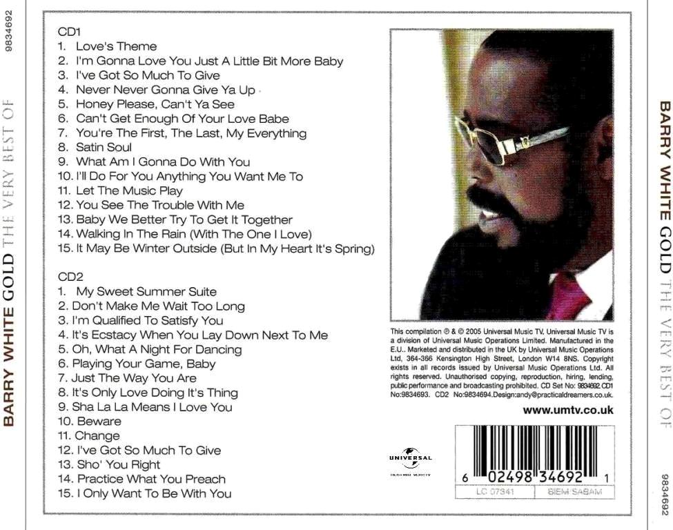 Barry White Gold The Very Best Of (2 CD, 20052006/2008